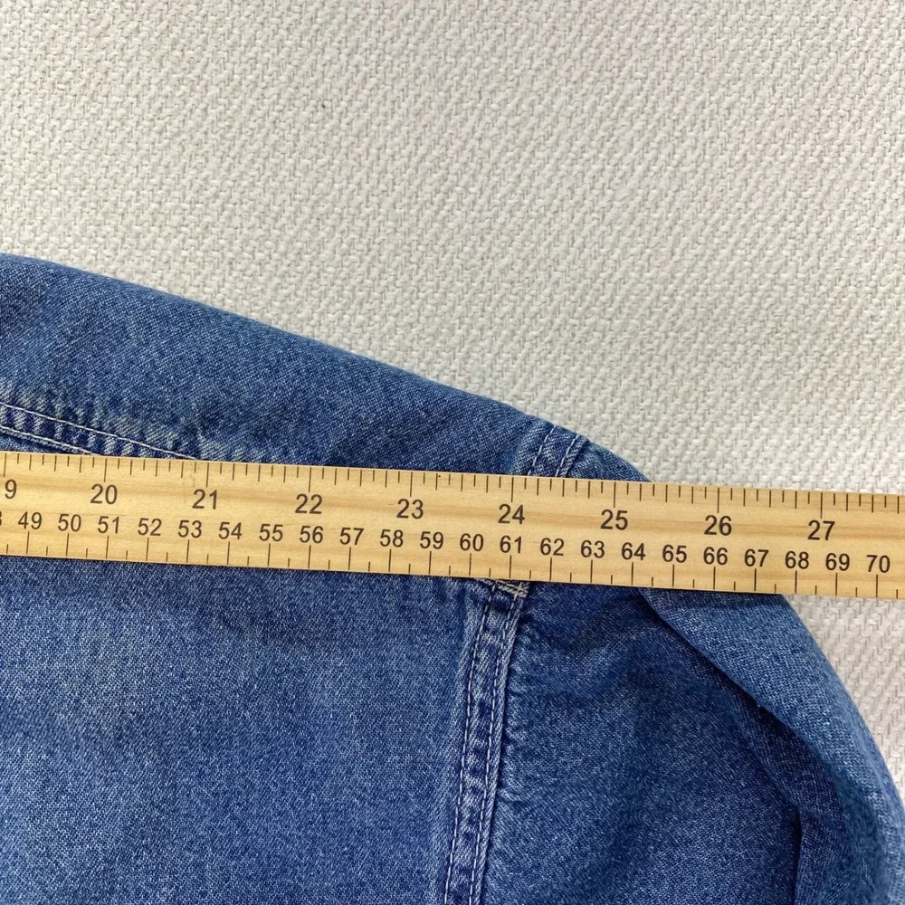 Levi Strauss Denim Shirt Mens XXL Blue Blanket Lined Plaid Workwear Shacket Read - Picture 2 of 14